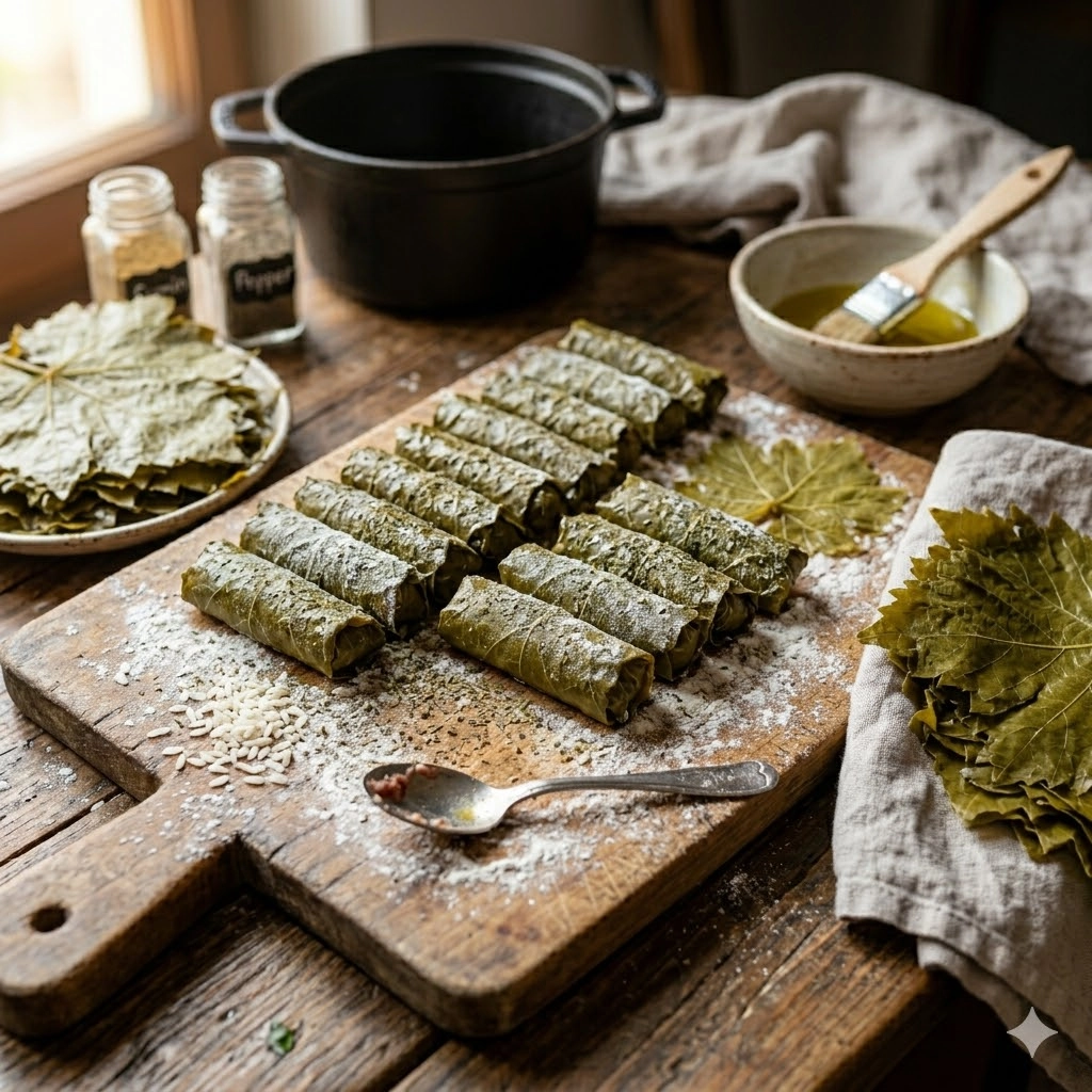 Сочная долма с говядиной и рисом в замороженном виде.