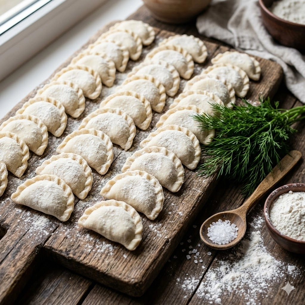 Замороженные вареники с соленым творогом в упаковке для продажи в Израиле.